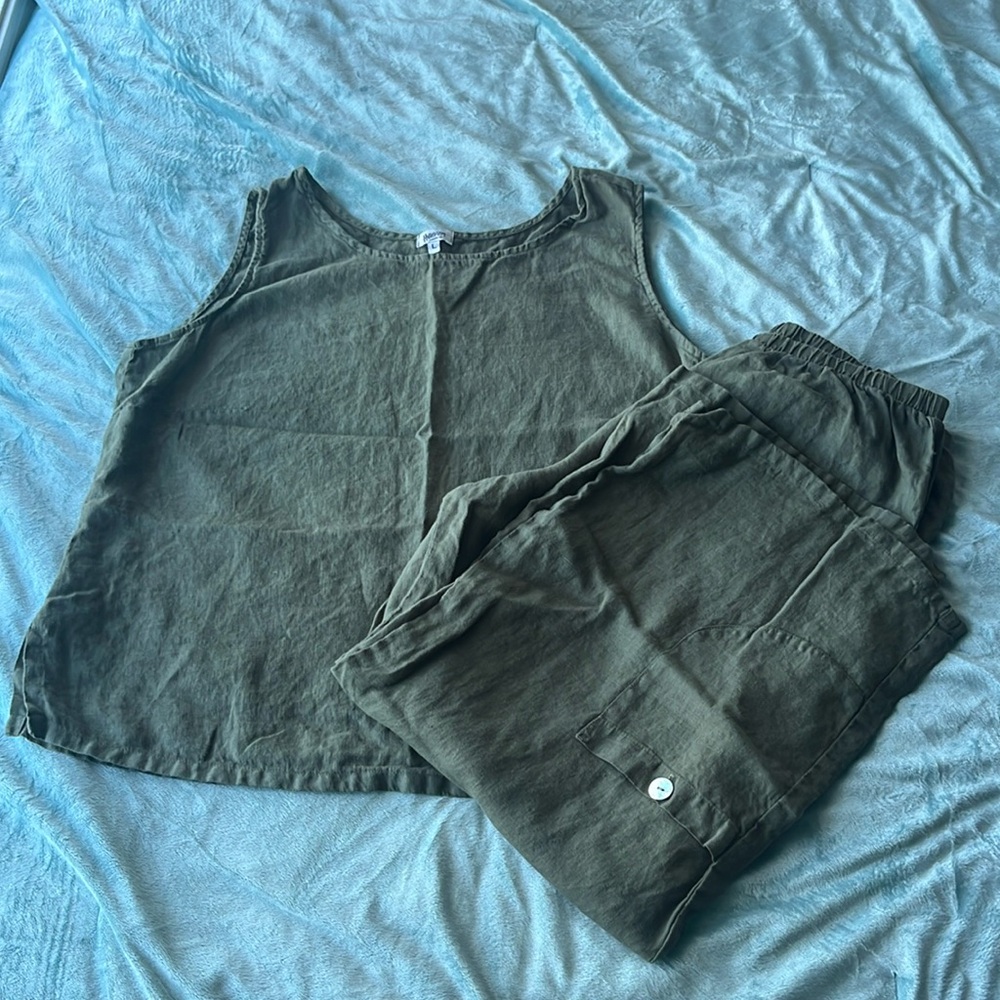 Beautiful Sage Green Linen Set